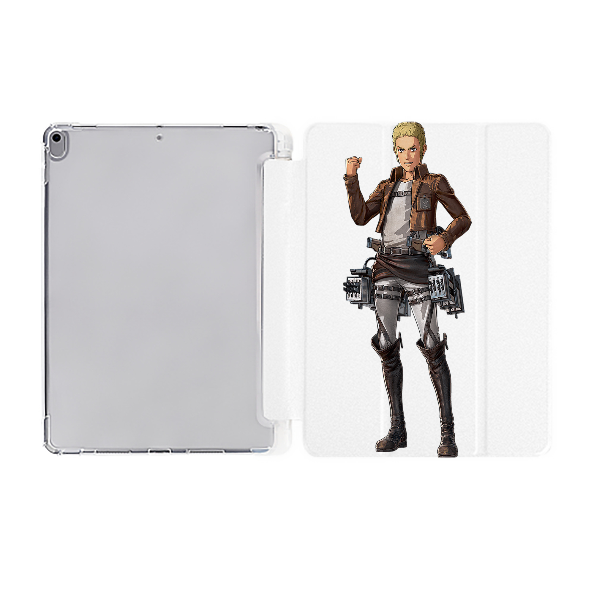 （画像用） 進撃の巨人 ライナー・ブラウン Attack on Titan Reiner Braun IPad ケース ペン収納付き 三つ折りスタンド PUレザー×シリコン 対応機種9.5/10.5/10.9インチ